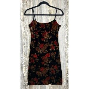 Vtg. Connected Velvet Sleeveless Slip Dress Witchy Y2K Goth Dark Romance XS